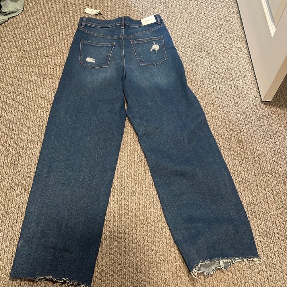 Wide leg super high rise jeans